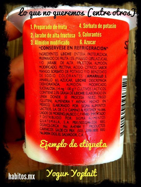 Buenos hábitos - leer etiqueta yogurt