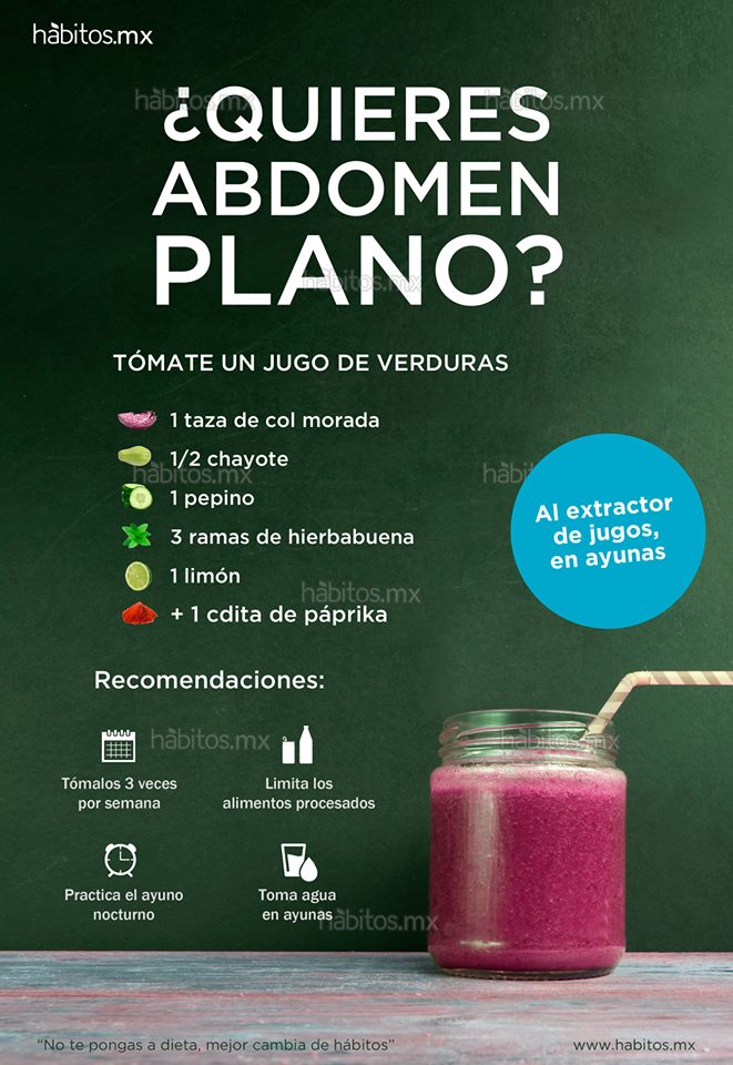 JUGO DE VERDURAS ABDOMEN PLANO – Hábitos Health Coaching