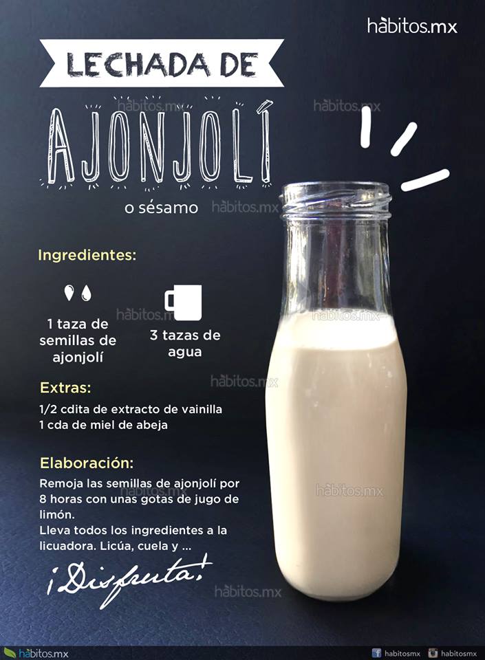 LECHE» VEGETAL DE AJONJOLÍ (o sésamo) – Hábitos Health Coaching